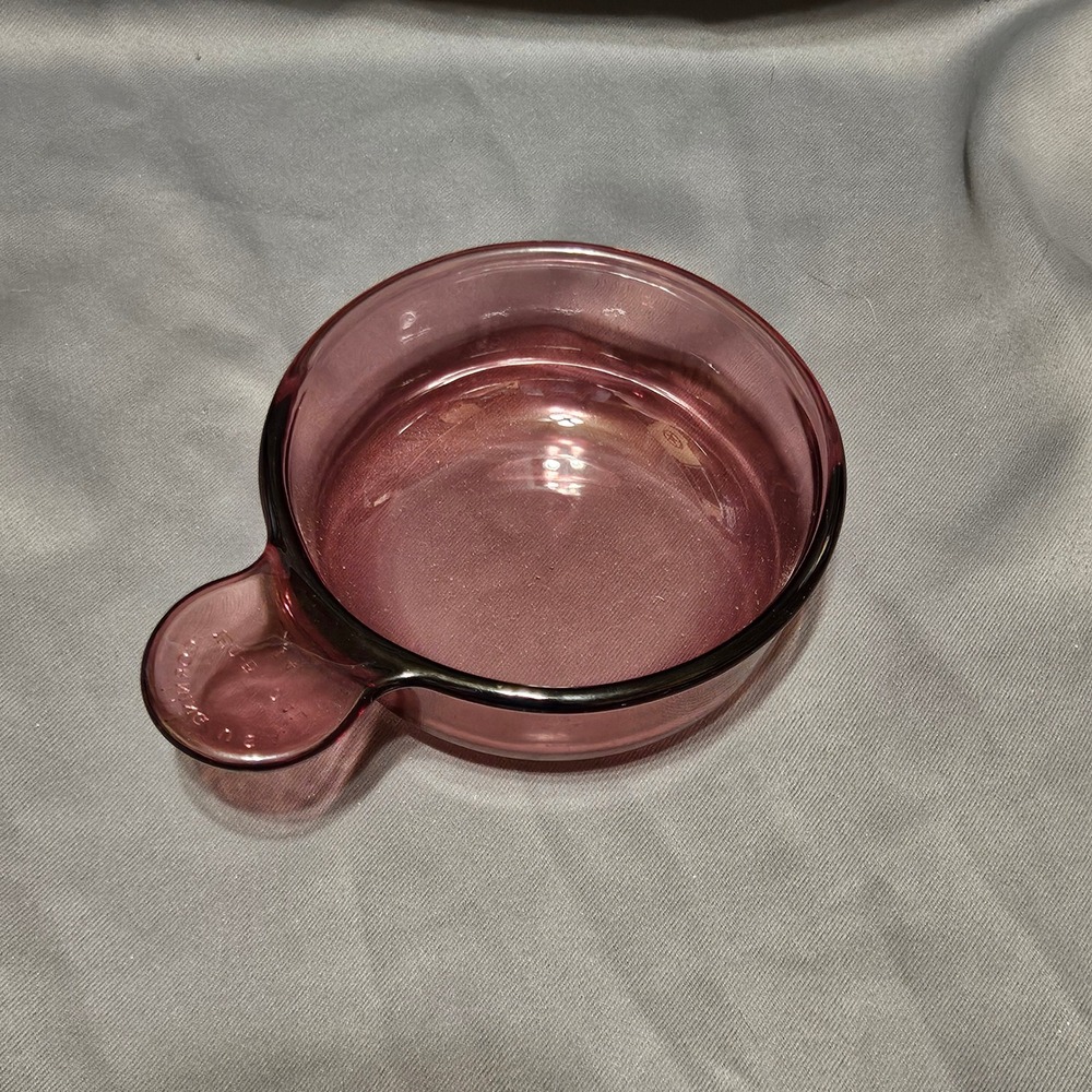 Corning Visions Cranberry Glass Grab-It Bowl 0.4L Casserole 150-B USA Made